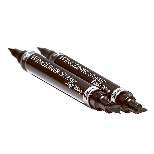 Wingliner Makeup Waterproof Long Lasting Eyeliner Stamp Pen Black/Brown 12mm - 2 Pack