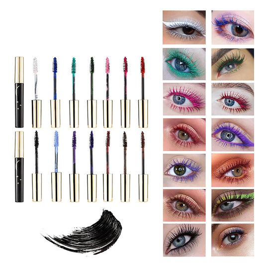 2023 New Bright Mascara Colored Mascara Makeup 14 Color Stage Performance Nightclub Makeup Eye Mascara Color Waterproof Fast Dry Eyelashes Curling Lengthening Eye Lengthening Lifting