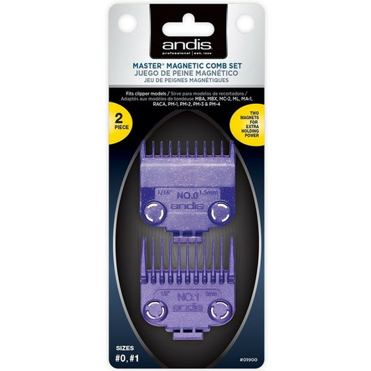 Andis Nano-Silver Magnetic Comb 2pc Set 2 Magnets