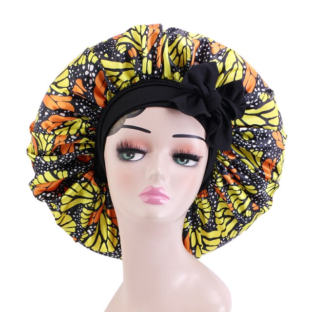 African Pattern Print Satin Bonnet